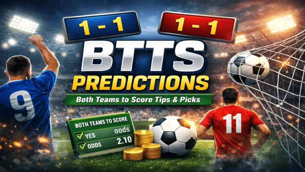 BTTS predictions today with both teams to score football tips and match analysis